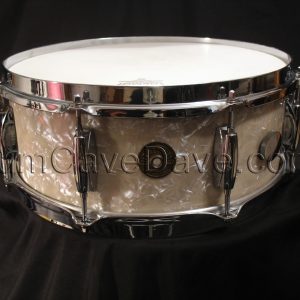 Vintage 1960s Gretsch Name Band Snare Drum 4157 White Marine Pearl
