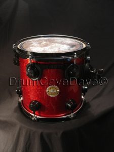 DW Drum Workshop 9x10" Collectors Series Tom Red Sparkle Finishply Black Hardware