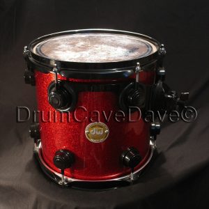 DW Drum Workshop 9x10" Collectors Series Tom Red Sparkle Finishply Black Hardware