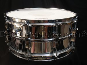Vintage 1984 Ludwig 6.5x14" LM402 Supraphonic snare drum keystone badge Chicago