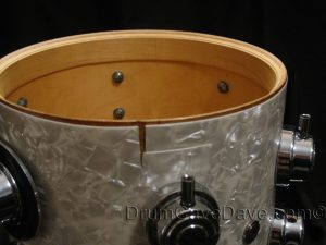 DW Drum Workshop 7x8 Collectors Series Tom Ultra White Marine Pearl Finishply
