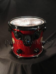 DW Drum Workshop 9x10 Collectors Series Tom Red Sparkle Finishply Black Hardware
