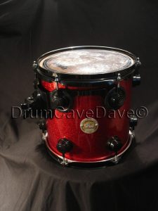 DW Drum Workshop 9x10 Collectors Series Tom Red Sparkle Finishply Black Hardware