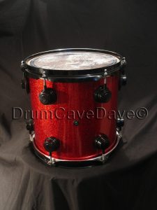 DW Drum Workshop 9x10 Collectors Series Tom Red Sparkle Finishply Black Hardware