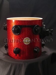 DW Drum Workshop 9x10 Collectors Series Tom Red Sparkle Finishply Black Hardware