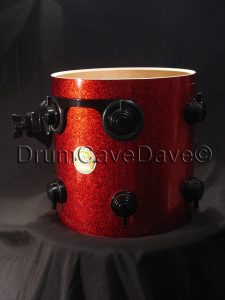 DW Drum Workshop 9x10 Collectors Series Tom Red Sparkle Finishply Black Hardware