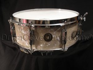 Vintage 1960s Gretsch Name Band Snare Drum 4157 White Marine Pearl