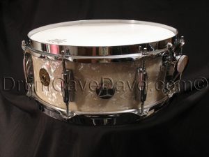 Vintage 1960s Gretsch Name Band Snare Drum 4157 White Marine Pearl