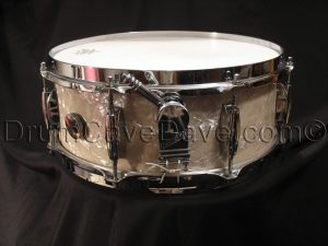 Vintage 1960s Gretsch Name Band Snare Drum 4157 White Marine Pearl