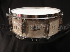 Vintage 1960s Gretsch Name Band Snare Drum 4157 White Marine Pearl