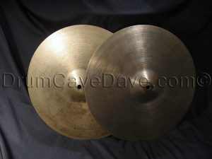 Vintage 15 Zildjian Hollow Logo Rock Hi Hat cymbals