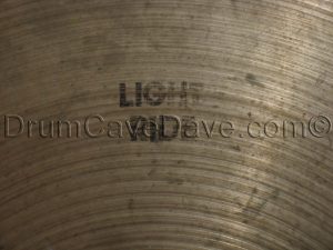 Vintage 1970s A series 22 Zildjian Light Ride Hollow logo