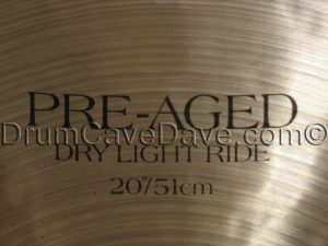20 K Zildjian Pre-Aged Dry Light Sizzle Ride